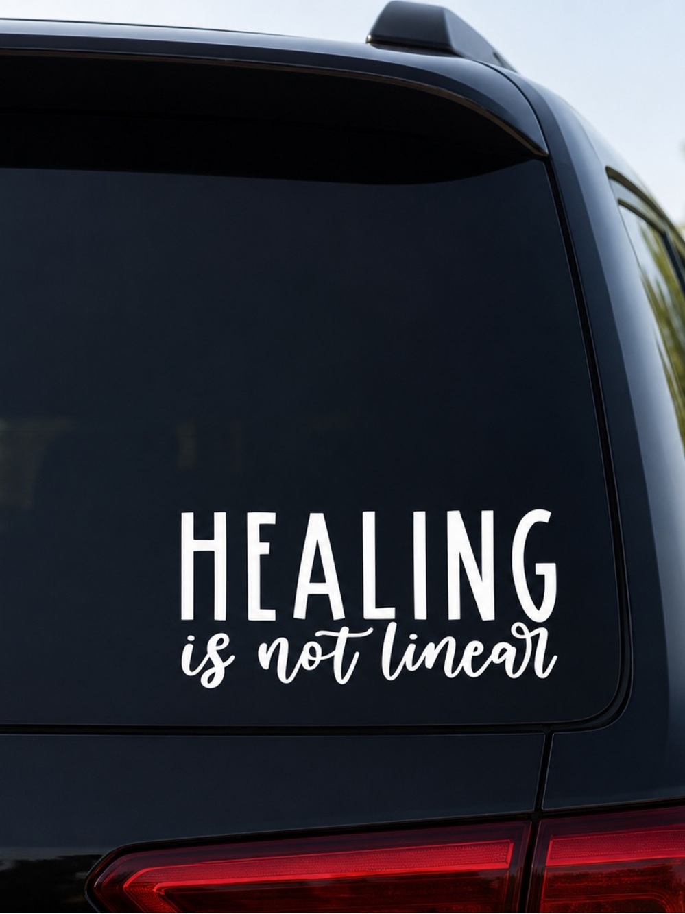 White "Healing is Not Linear" Vinyl Decal- 6 inches
